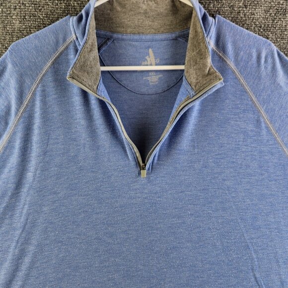 Johnnie-o Natural Performance XXL Rayon Spandex Blue Heathered 1/4 Zip Pullover - Picture 8 of 13